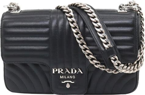 prada diagramme leather handbag.